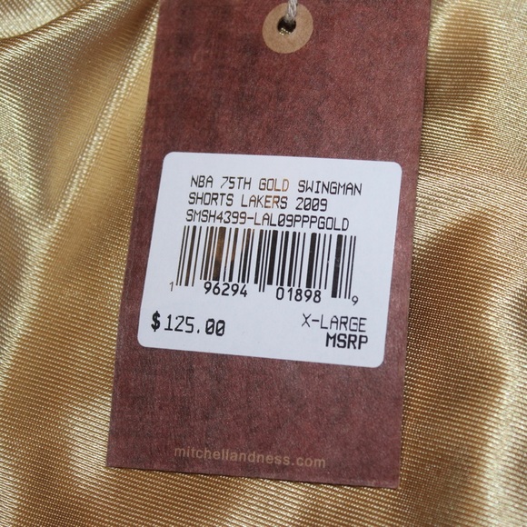 NBA Los Angeles Lakers 2009 75th Anniversary Gold Shorts - Picture 8 of 8